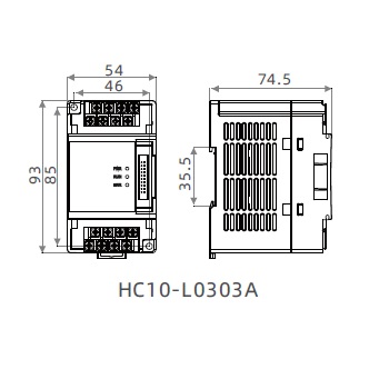 Модуль расширения HC10-L0303A 3AI/3AO (3 аналоговых входа/выхода 0-10В/4-20мА) для контроллера Hpmont HC10