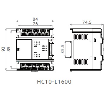 Модуль расширения HC10-L1600 16DI (16 дискретных входов 24В) для контроллера Hpmont HC10