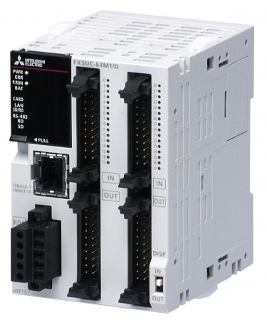 FX5UC-64MT/DSS Контроллер FX5UC  24В пост. тока; 32 вх.24В пост. тока; 32 вых. транзистор; Eth.; RS4