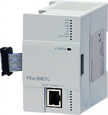 FX3U-ENET-P502 Коммуникационный модуль Ethernet 10/100MBit; RJ45, TCP/IP  c открытым протом 502; для